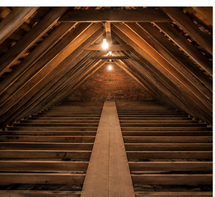 Loft floor before insulation in Southampton — exposed joists