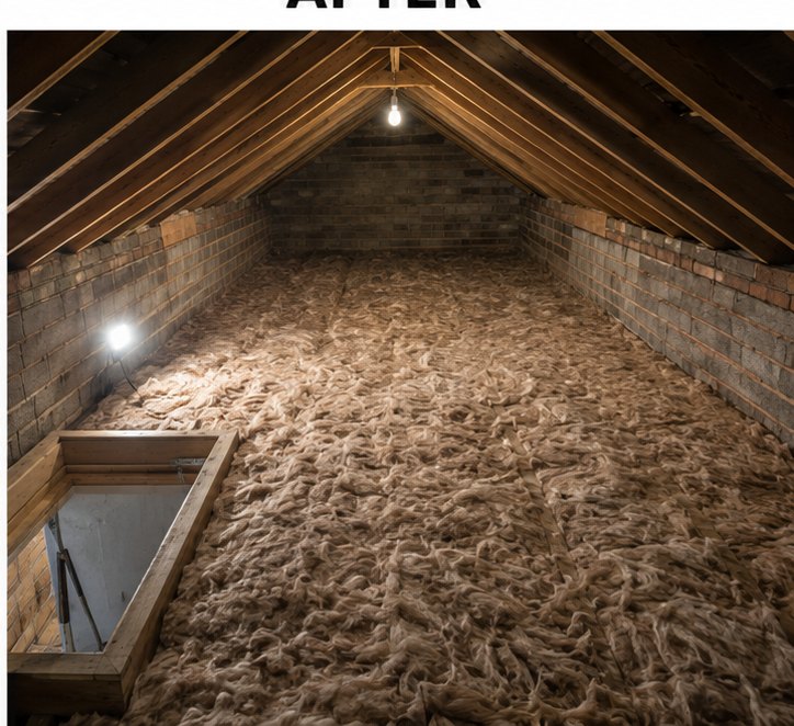 Completed 300mm loft insulation across the floor in Coventry