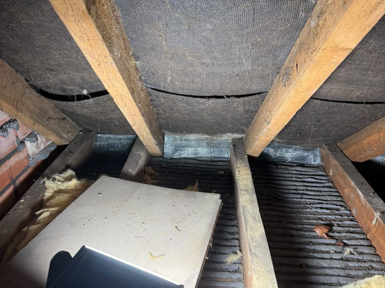 Mesh fitted between the rafters at the eaves to proof the loft against rodents while keeping the airflow path open