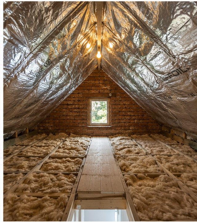 Completed SF19 SuperFOIL roof pitch and insulated loft in Oxford