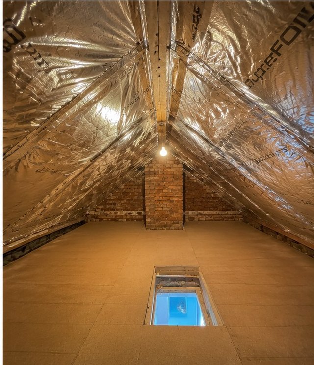 Completed SF19 SuperFOIL roof pitch and insulated loft in Birmingham