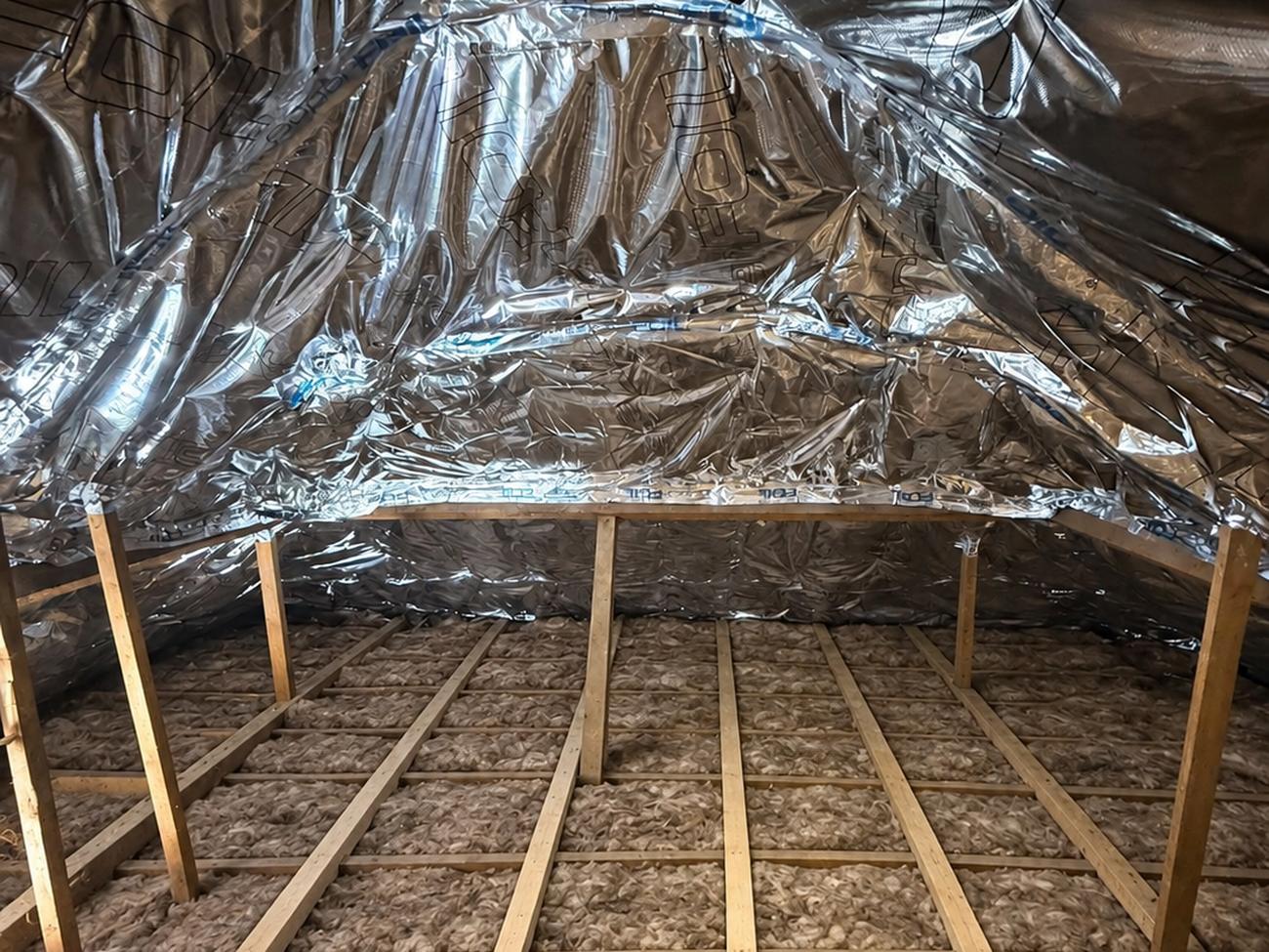 Completed SuperFOIL installation across farm loft roof in Bridgend